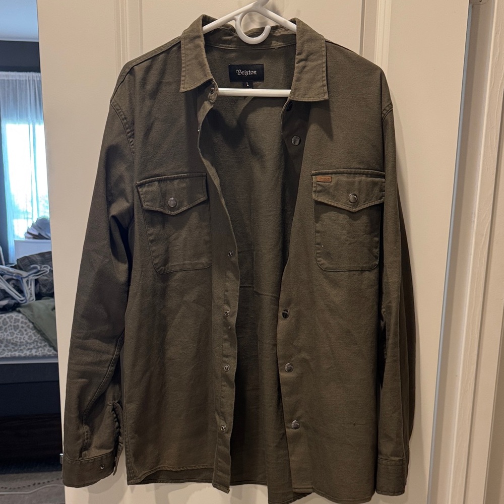 Brixton Dark Olive Button Down Shirt